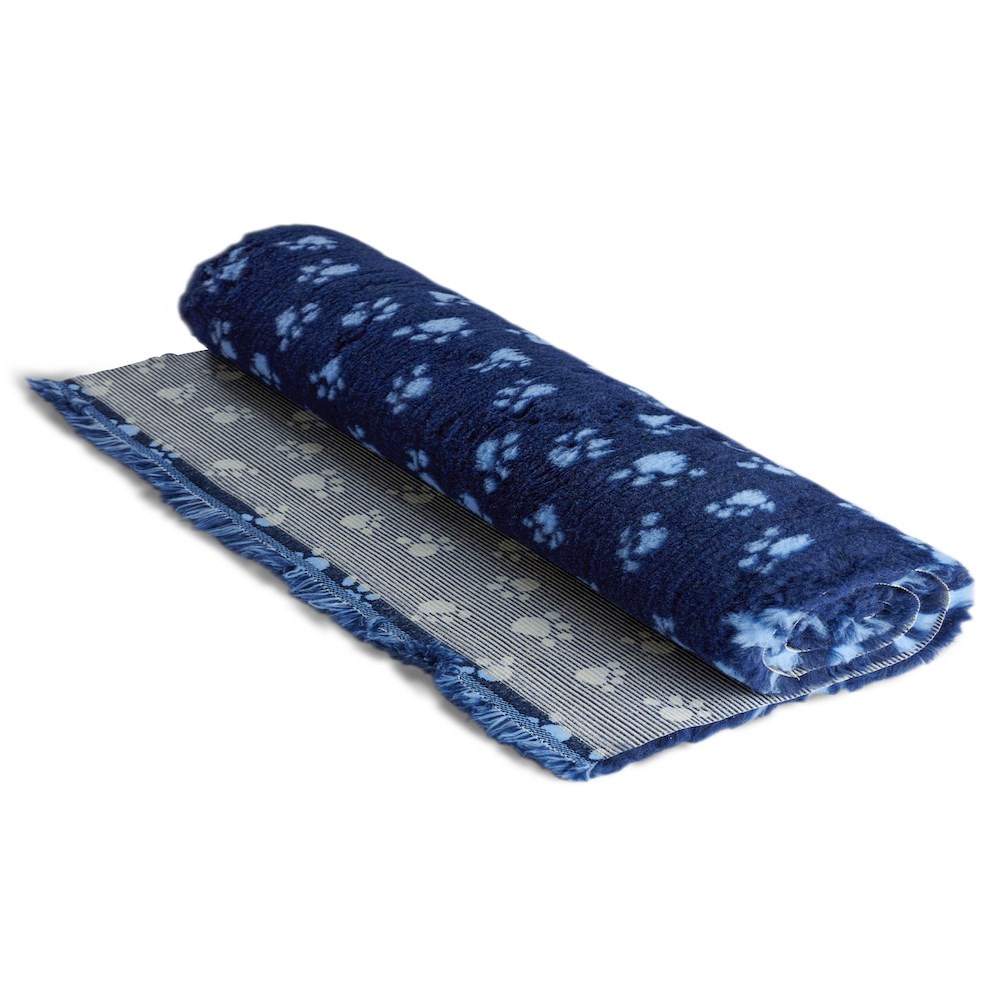 Active Non-Slip Vet Bedding Navy Blue Paws